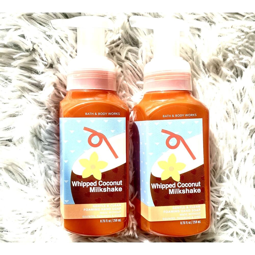 Bath & Body Works Whipped Coconut Milkshake Gentle Foaming Hand Soap Bundle New